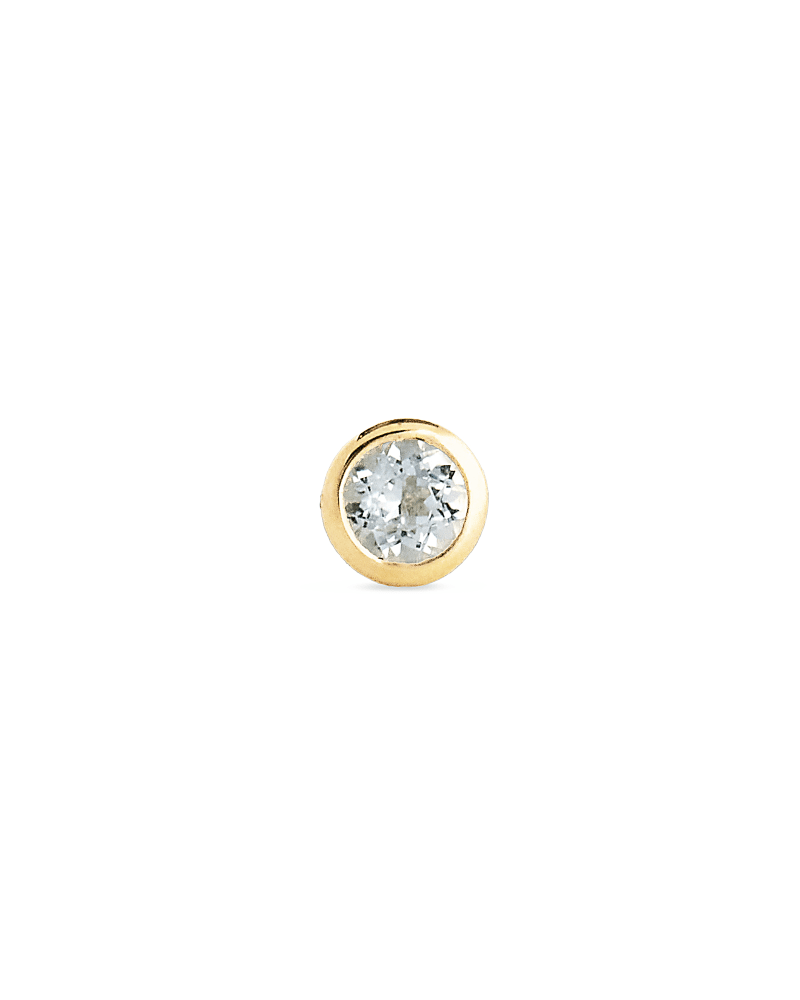 Iva 18k Yellow Gold Vermeil Single Stud Earring in White Topaz image number 0